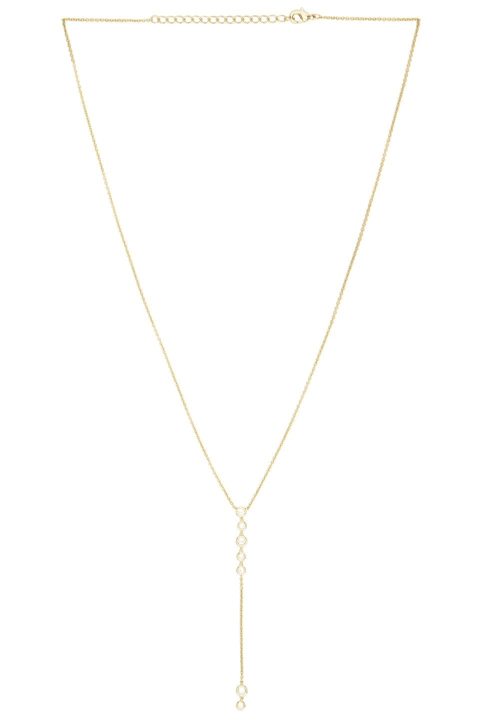 Multi Bezel Stone Drop Lariat Necklace - Image 1