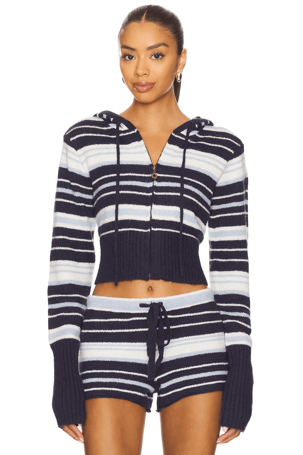 Surfside Striped Knit Zip Up - Image 1