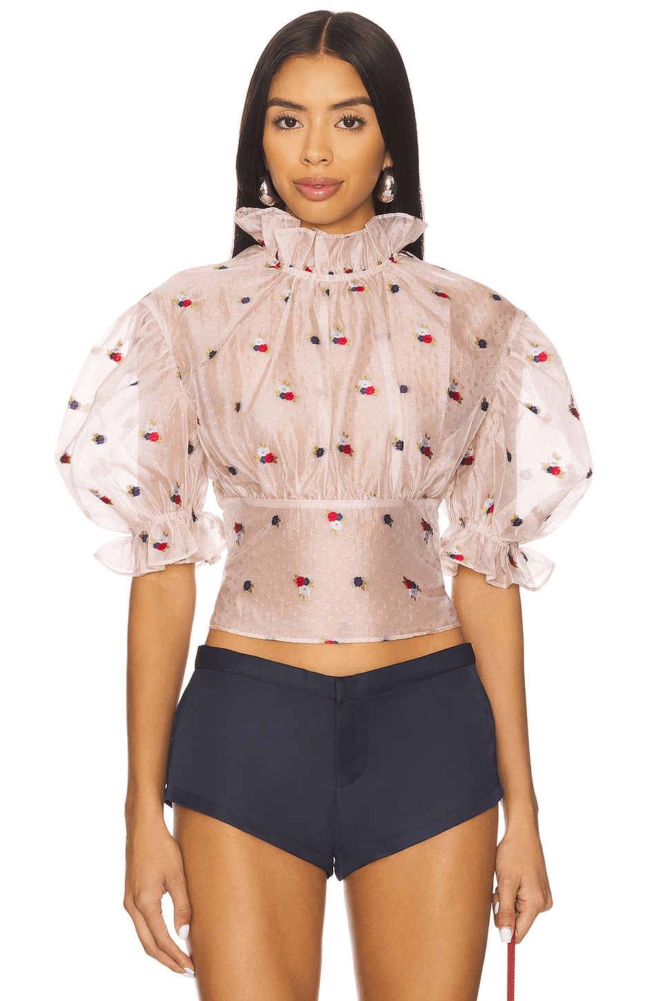 Floral Jacquard Blouse - Image 1