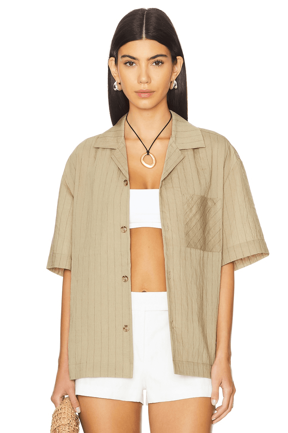 Vertical Stripe Short Sleeve Shirt - Image 1