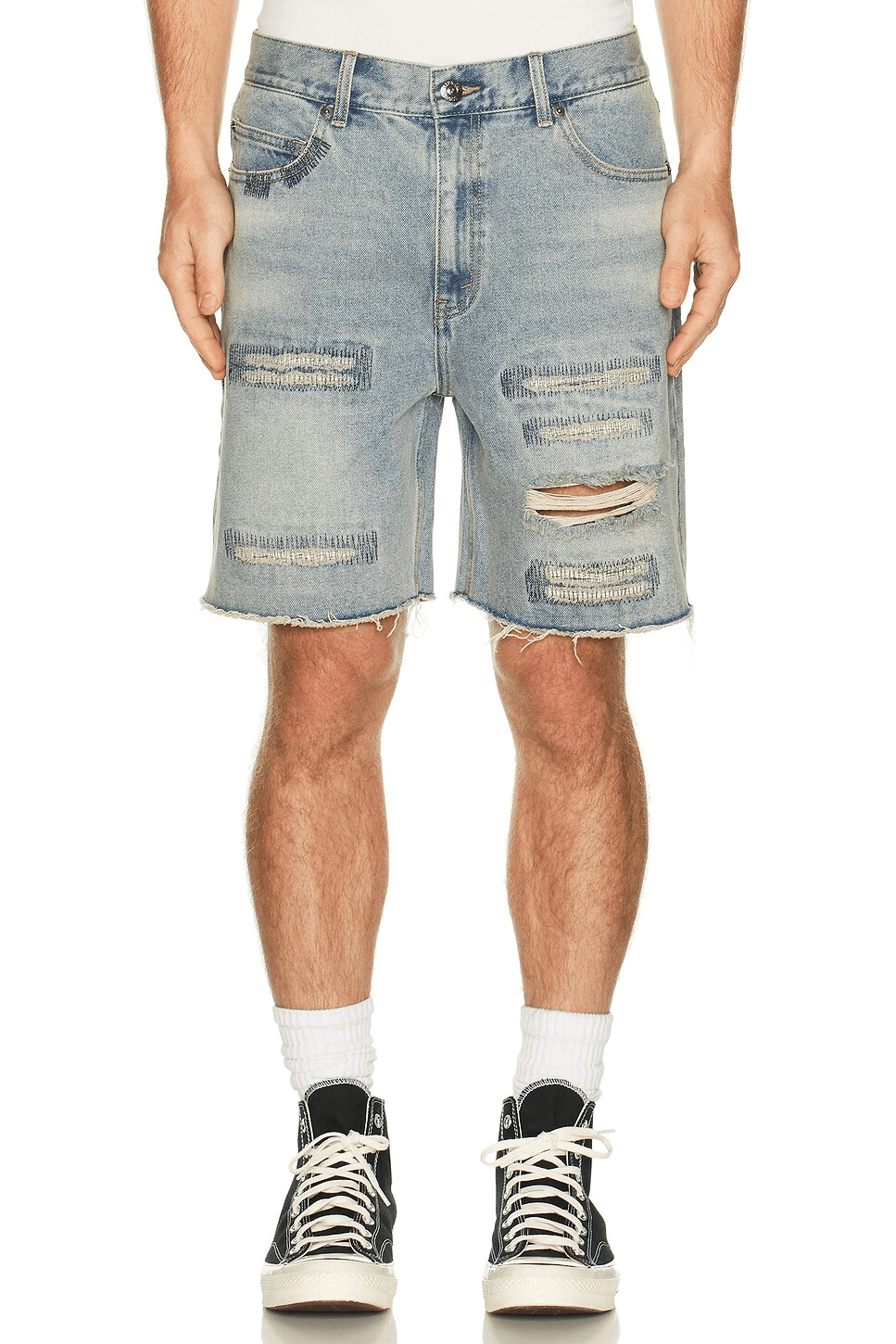 Distressed Denim Shorts - Image 1