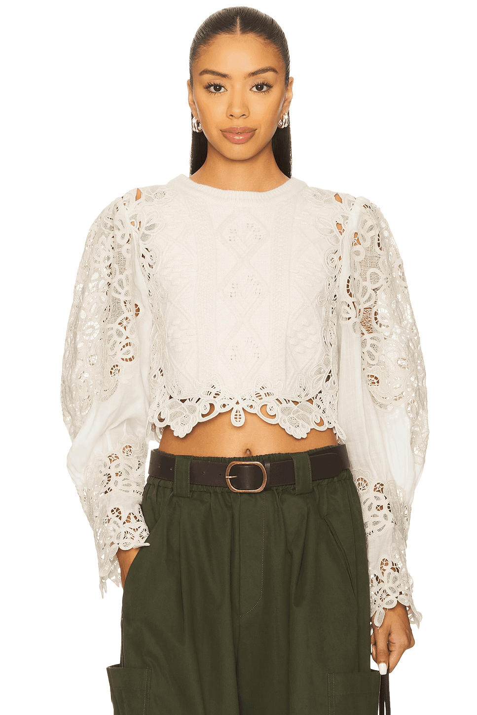 Vania Lace Combo Sweater - Image 1