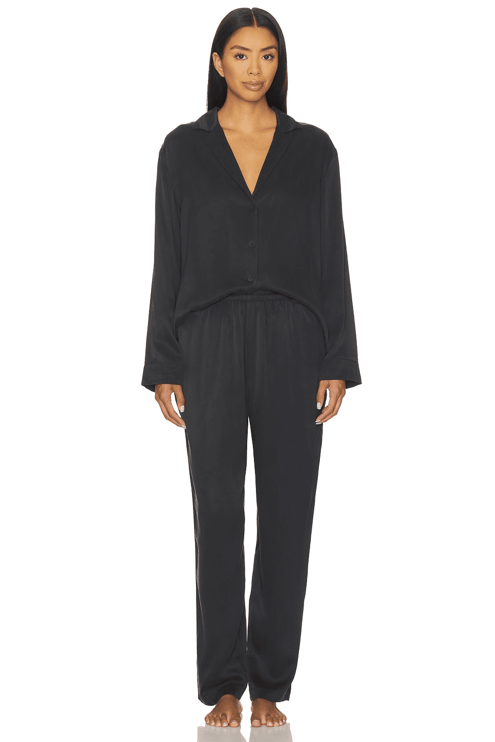 Washable Silk Long Sleeve Pant Set - Image 1