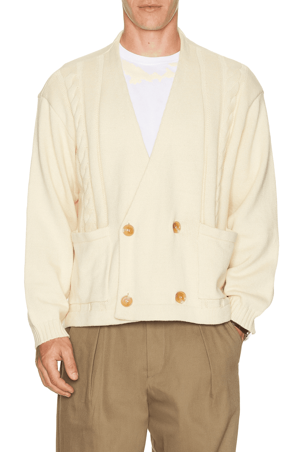 Found Double Breasted Cable Knit Cardigan - Image 1