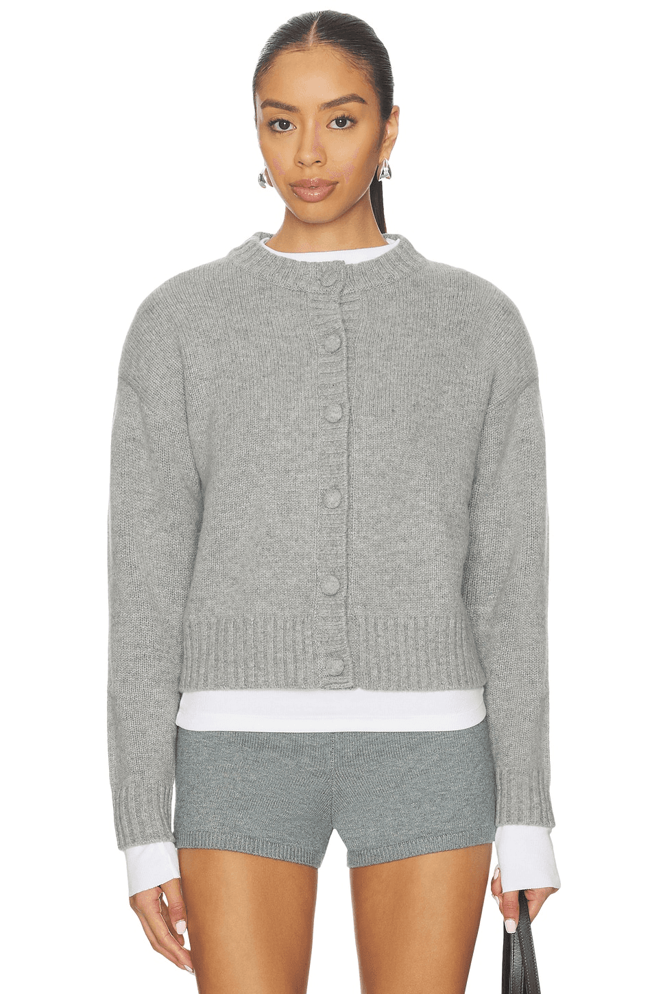 Cashmere Cable Padded Cardigan - Image 1