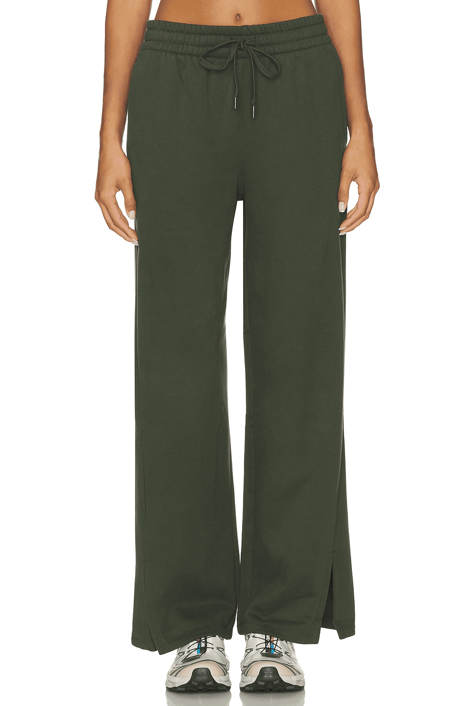 Luxe Fleece Slit Wide Leg Pant - Image 1
