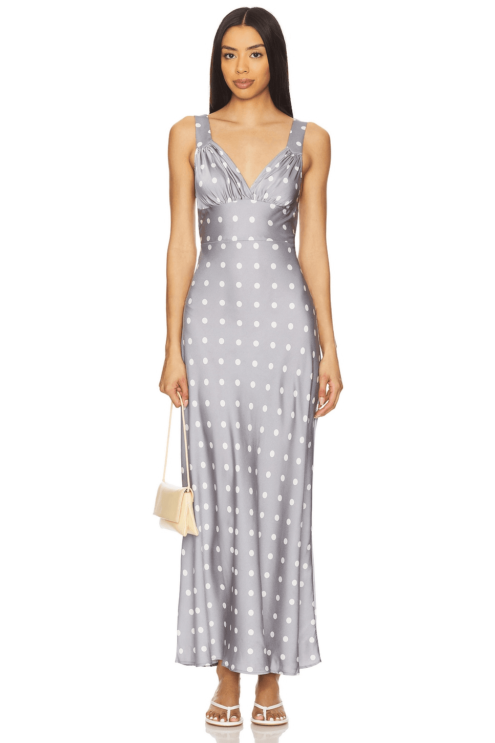 Ruched Cup Slip Maxi Dress - Image 1