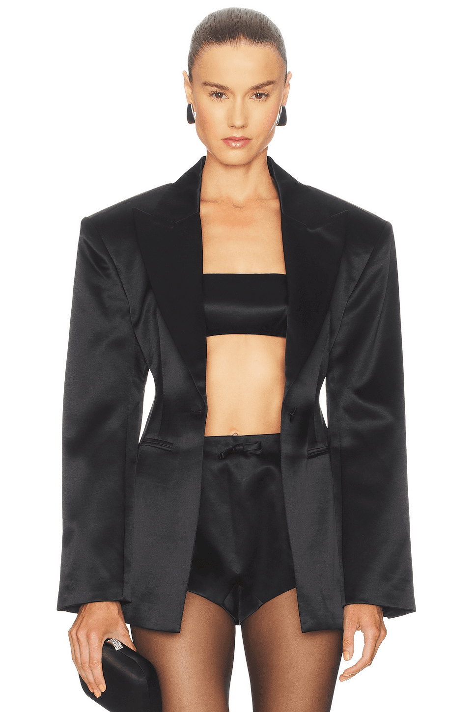 Silk Wool Satin Blazer - Image 1