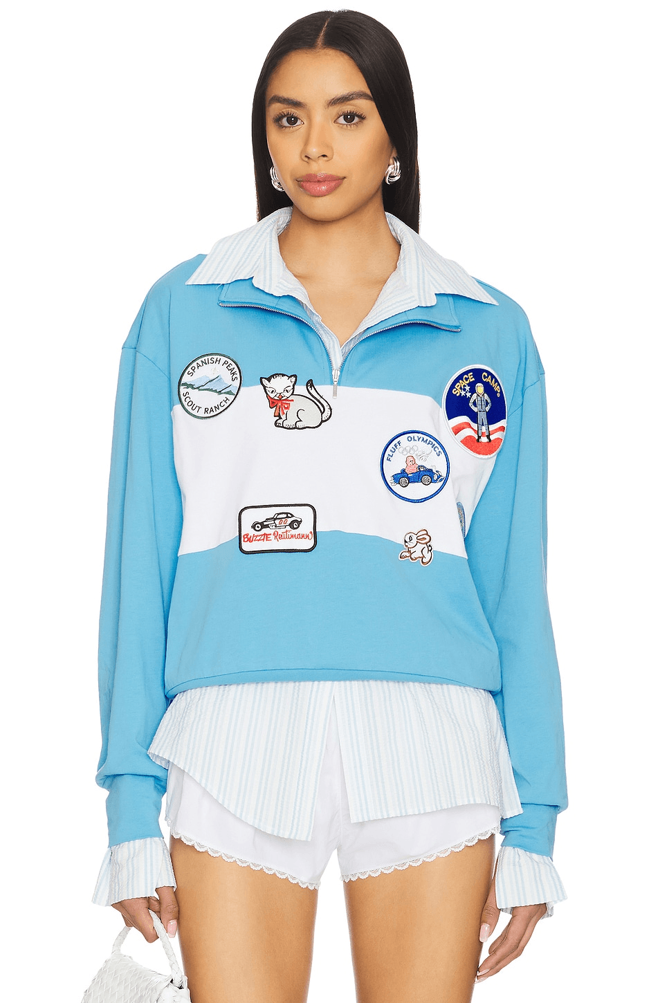 Embroidered Patches Sweatshirt - Image 1