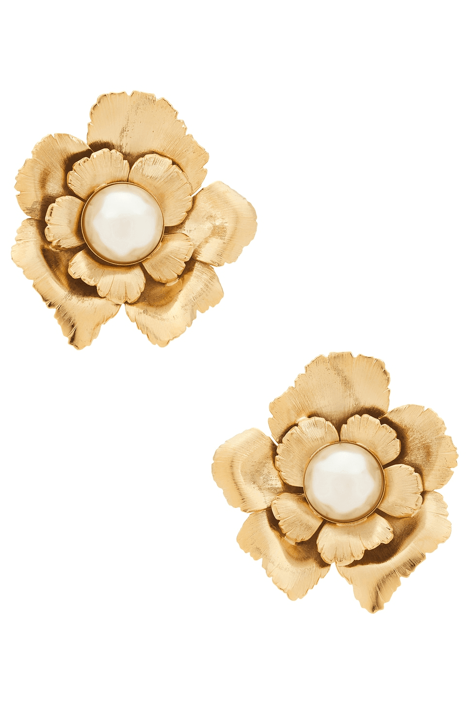 Jasmine Floral Pearl Button Earrings - Image 1