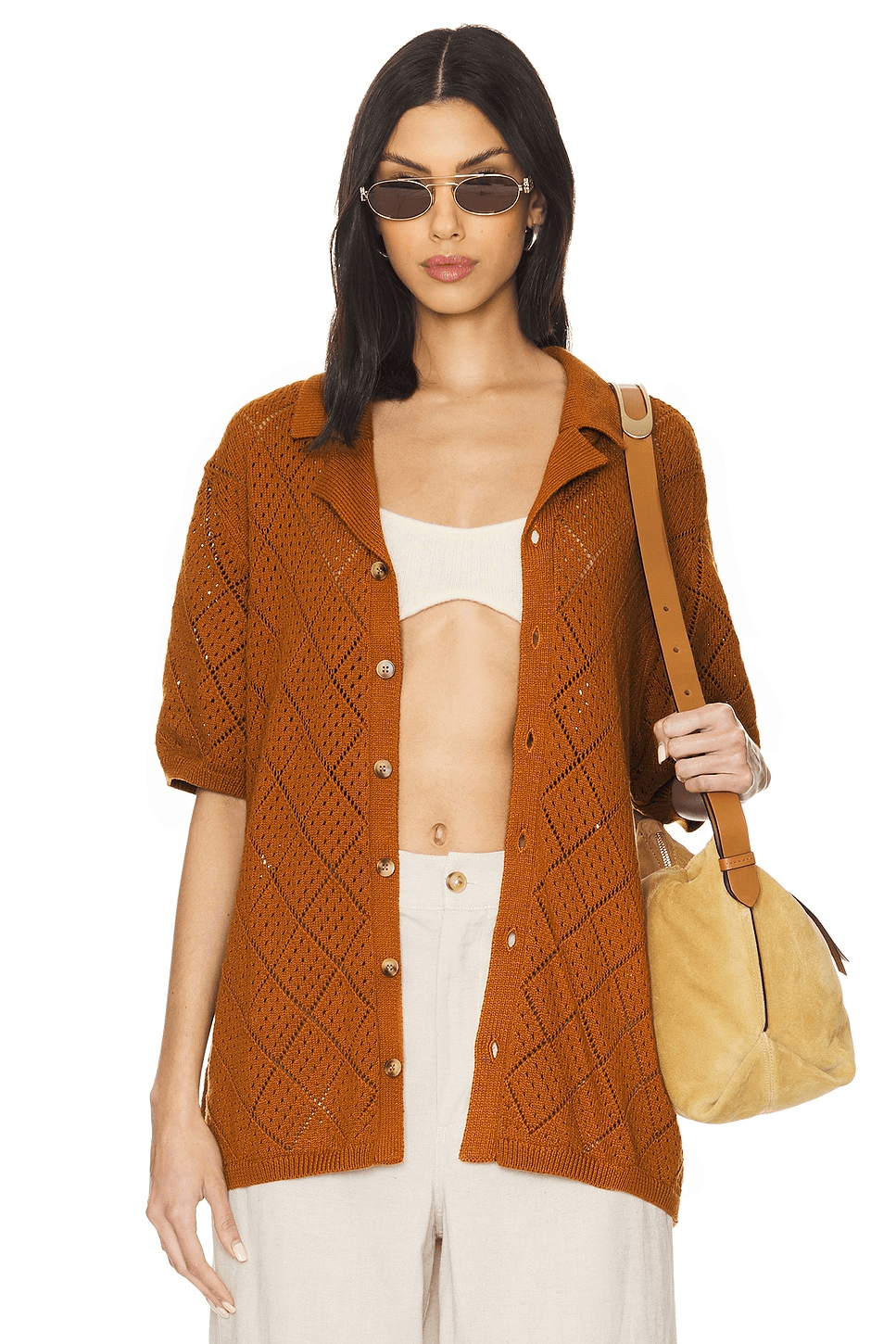 Open Knit Camp Shirt - Image 1