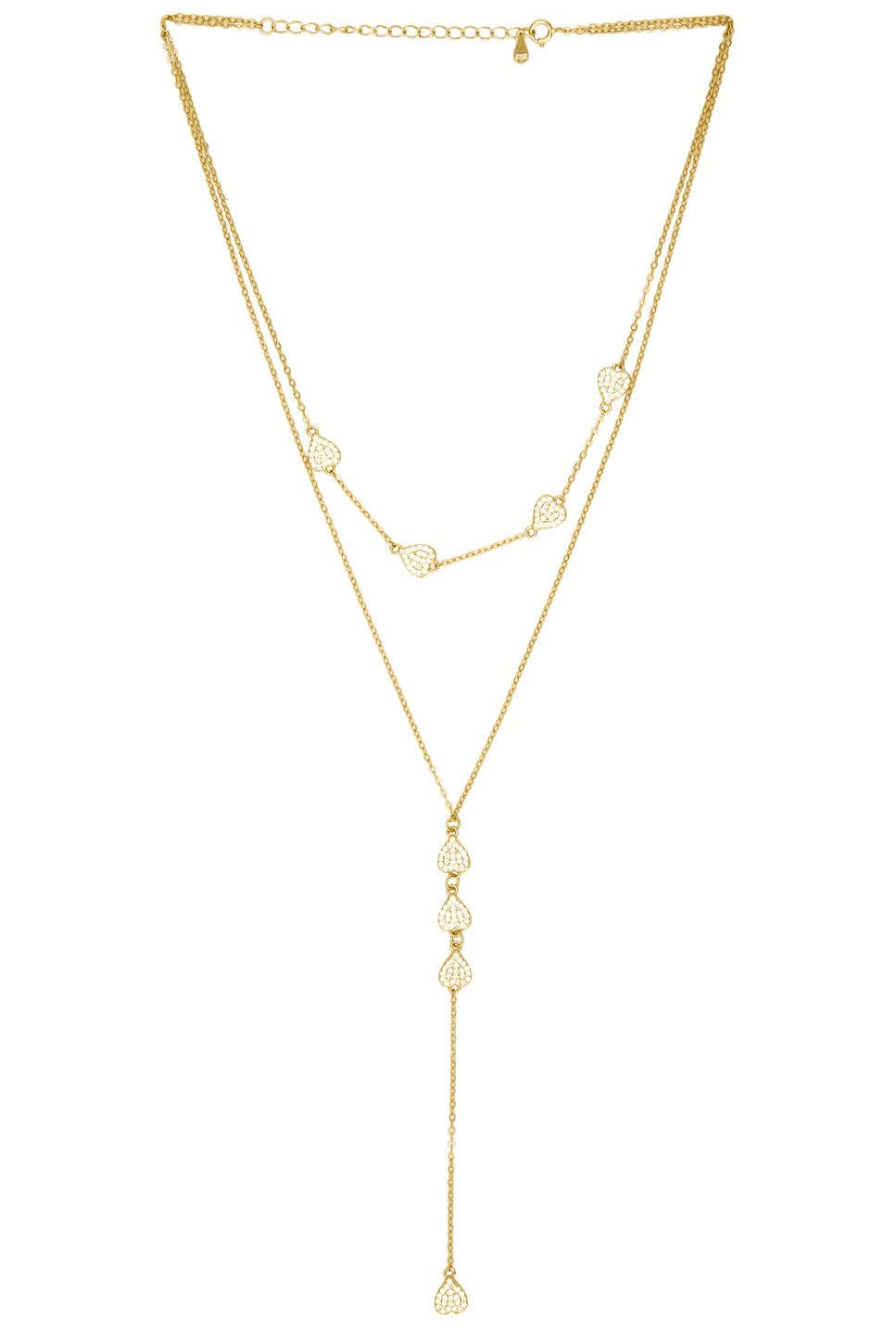 Pave Heart Lariat Necklace - Image 1