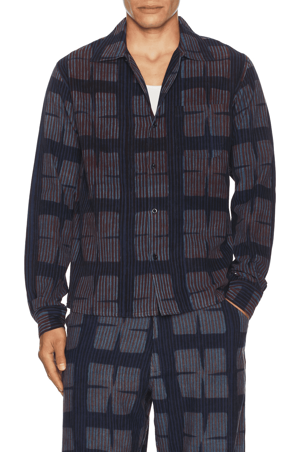 Chintan Block Print Boxy Fit Long Sleeve Shirt - Image 1