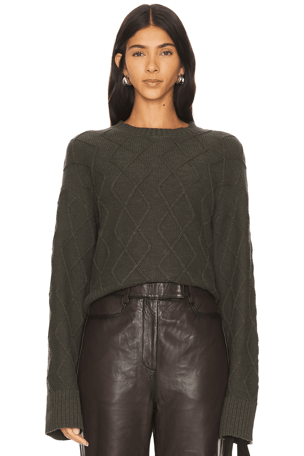 Coastal Cable Crewneck Sweater - Image 1