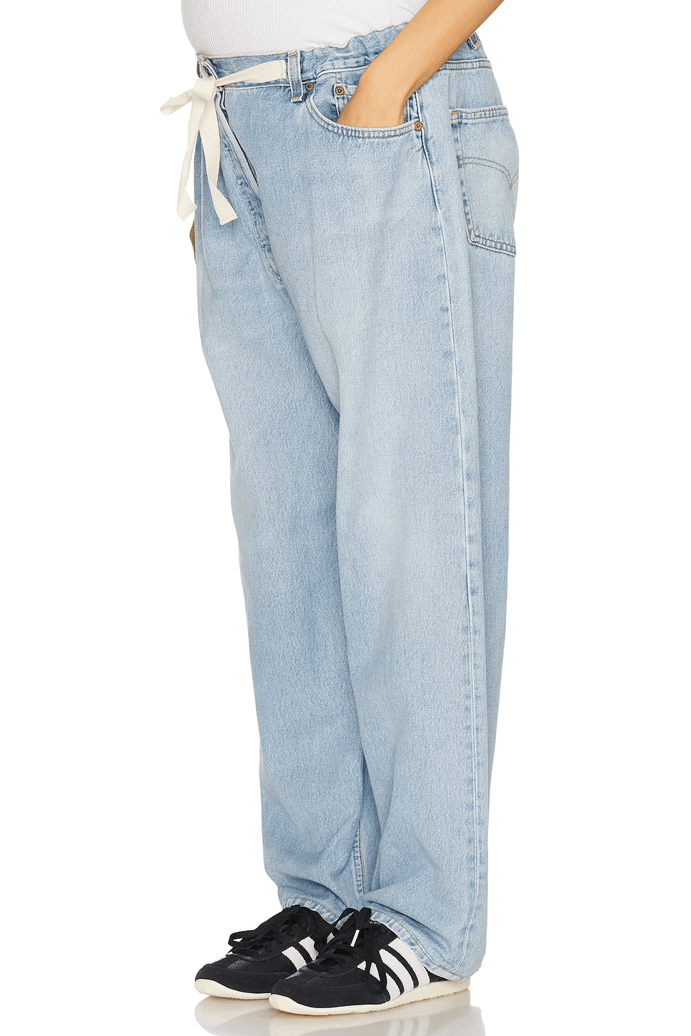 Vintage Drawstring Maternity Jeans - Image 1