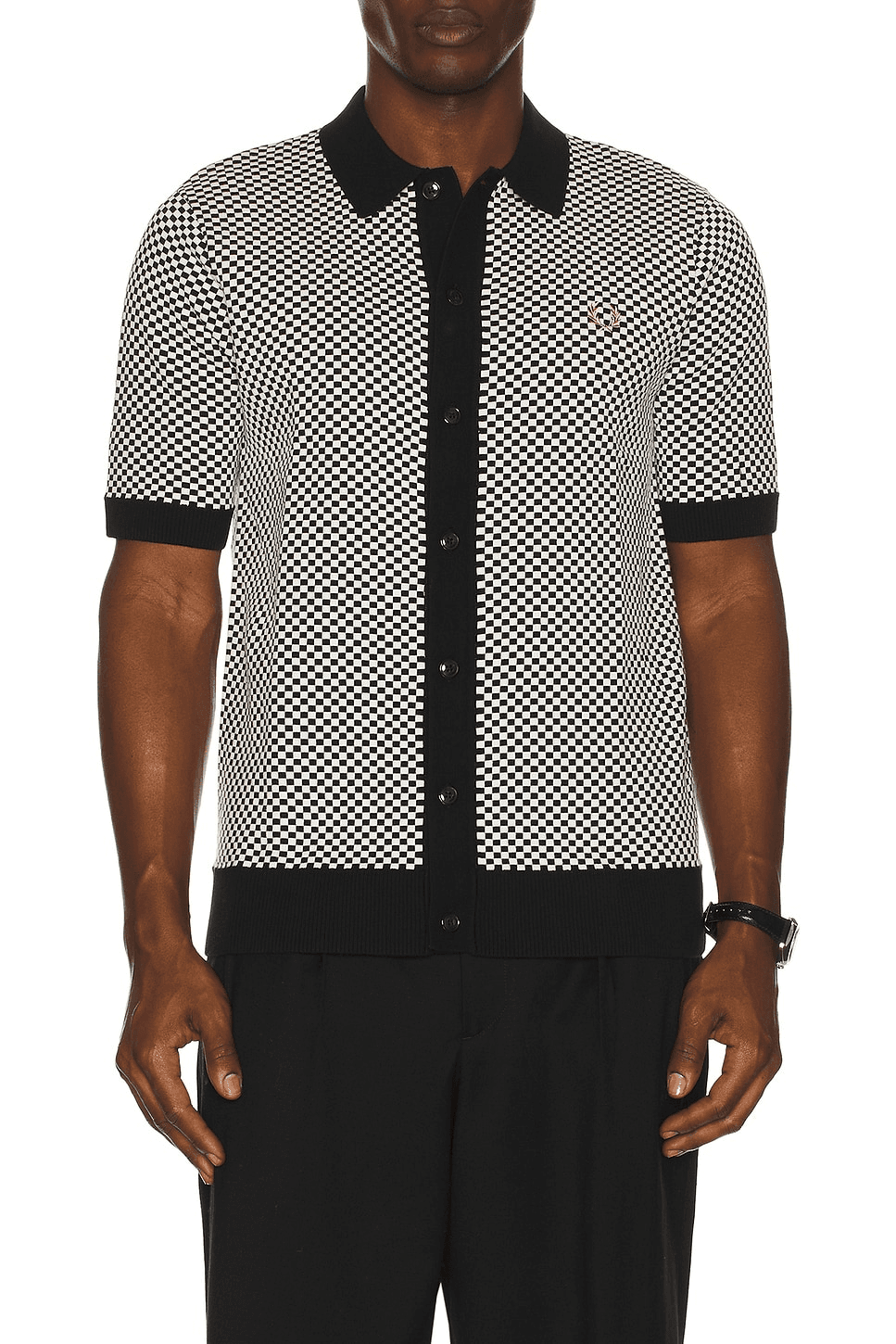 Chequrboard Button Thru Shirt - Image 1