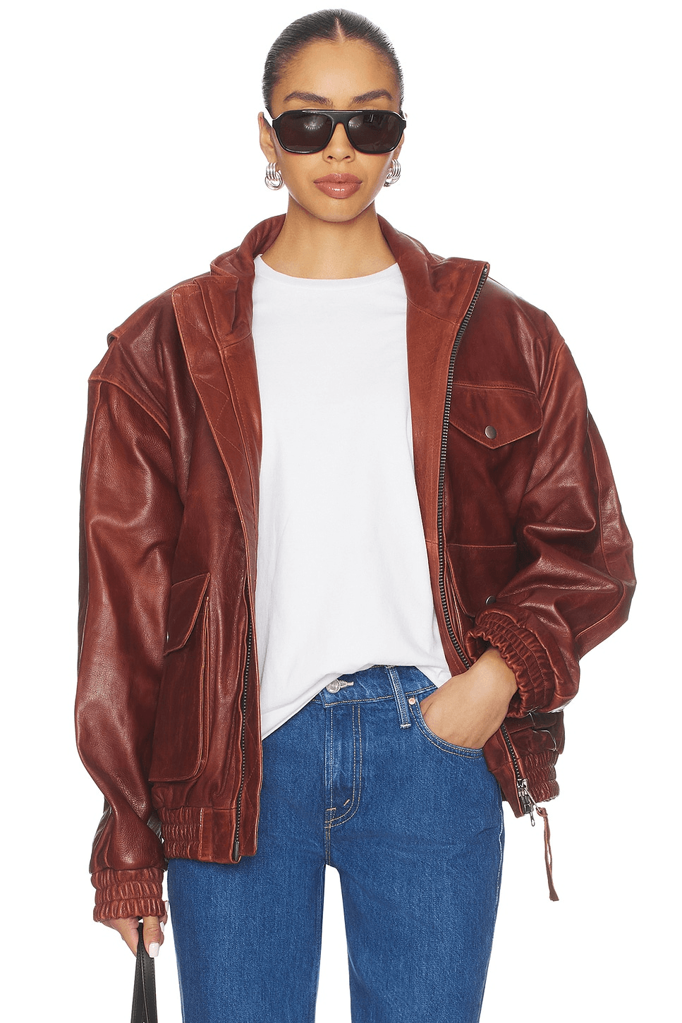 Leather Bomber Jacket - Image 1