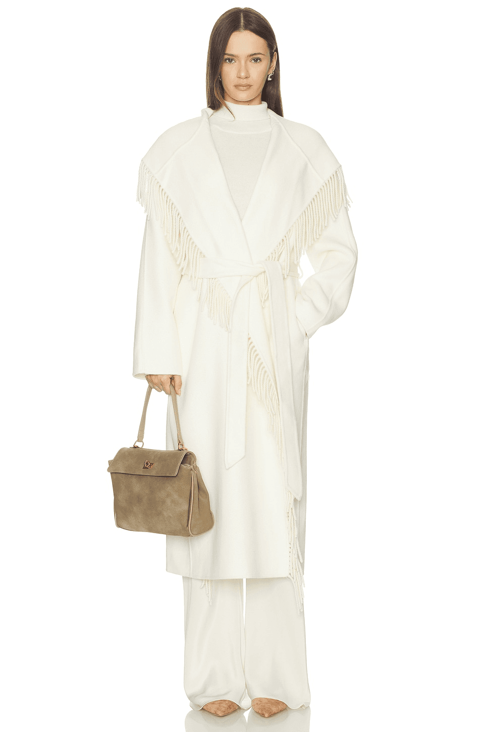 Charli Hooded Coat With Fringe - Image 1