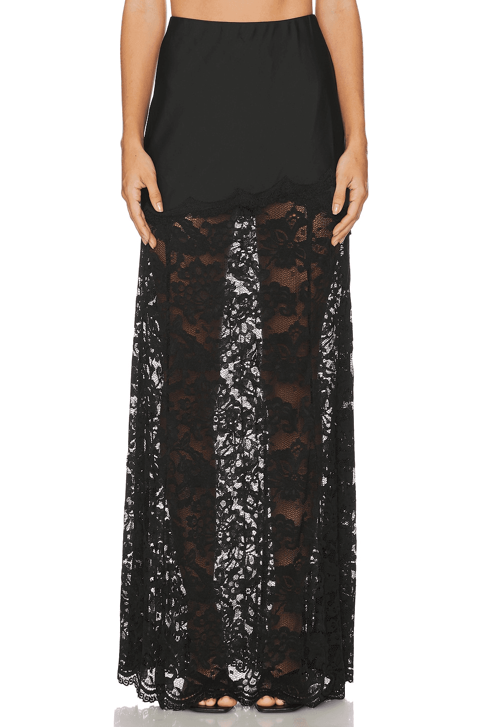 Perrine Lace Combo Satin Skirt - Image 1