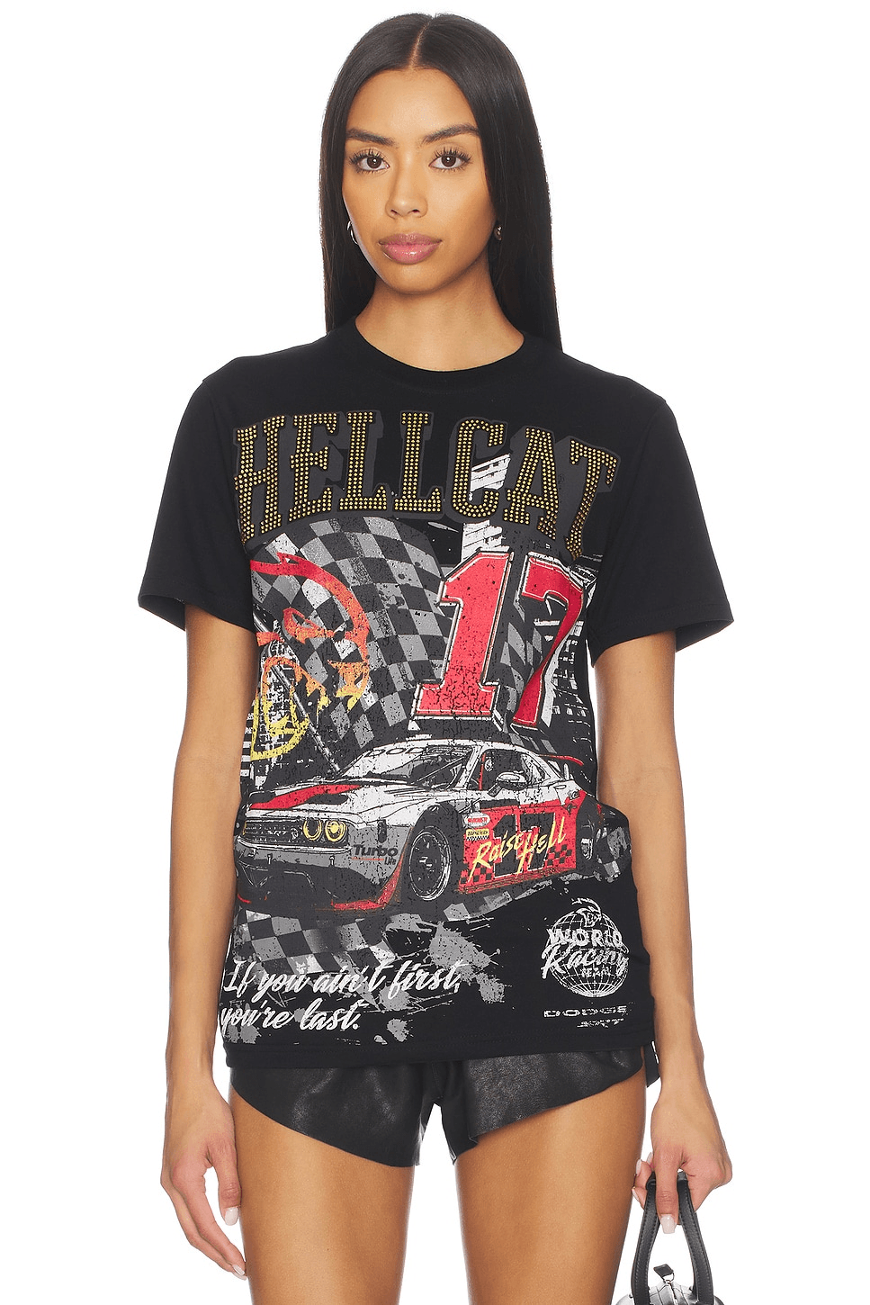 Dodge Hellcat Rhinestone Tee - Image 1
