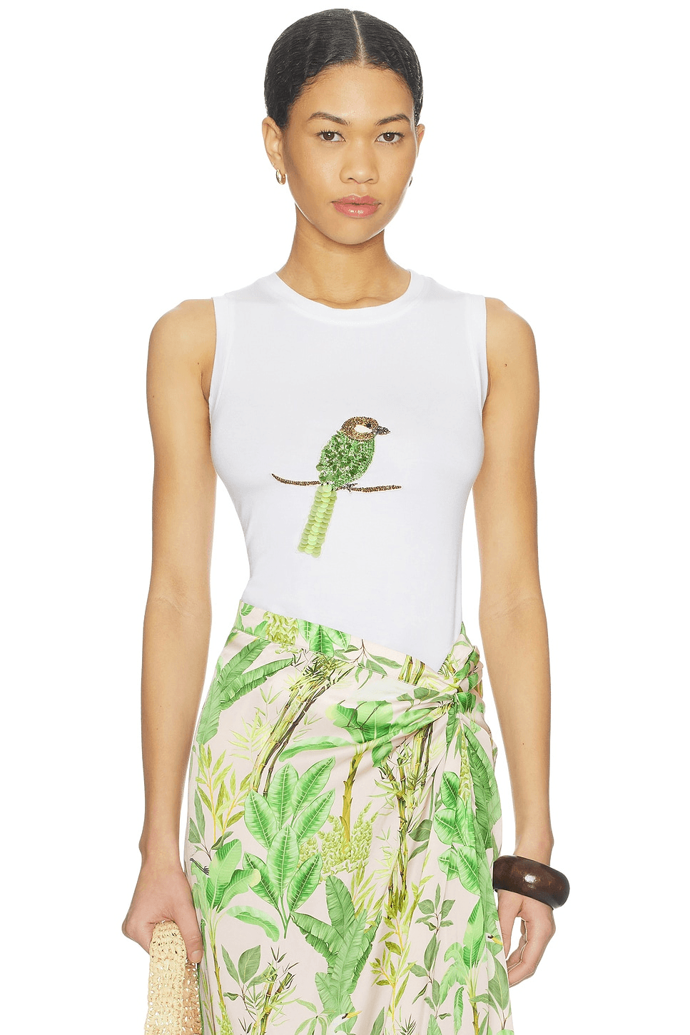 Hand Beaded Parrot Tank - Image 1