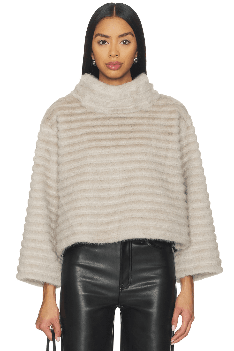 Faux Mink Pullover Sweatshirt - Image 1