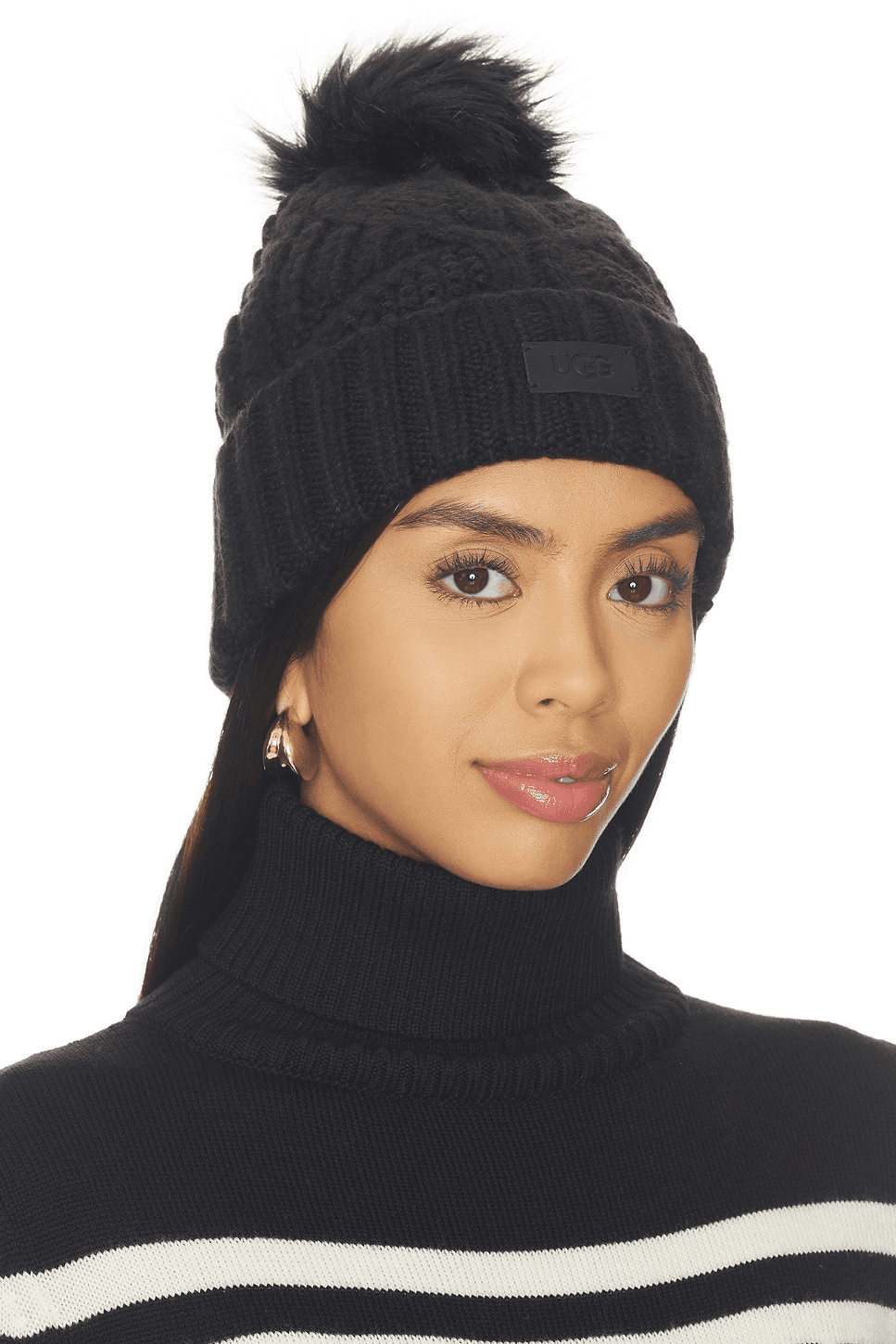 Cable Beanie With Pom - Image 1
