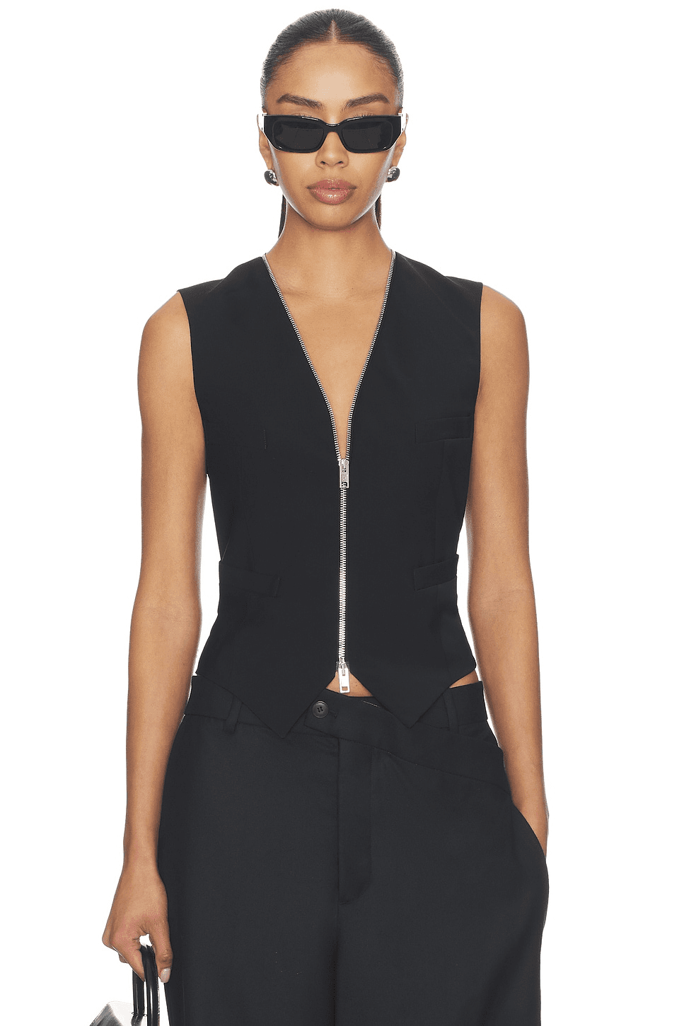 Tailored Vest With Zipper - Image 1