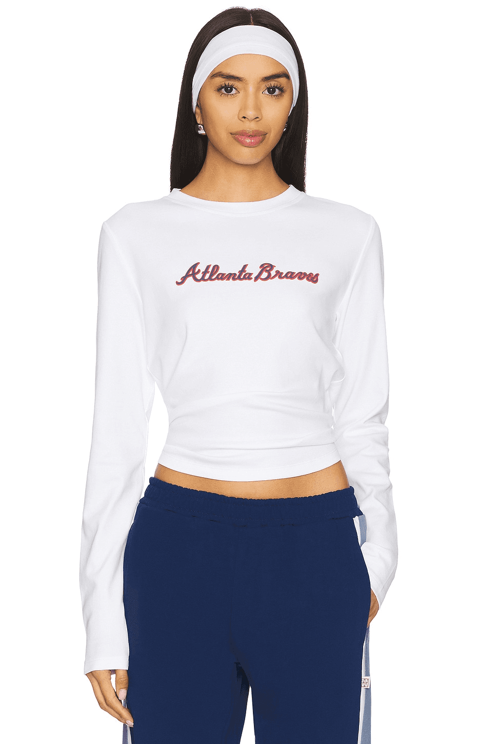 x REVOLVE Atlanta Braves Long Sleeve Baby Tee - Image 1