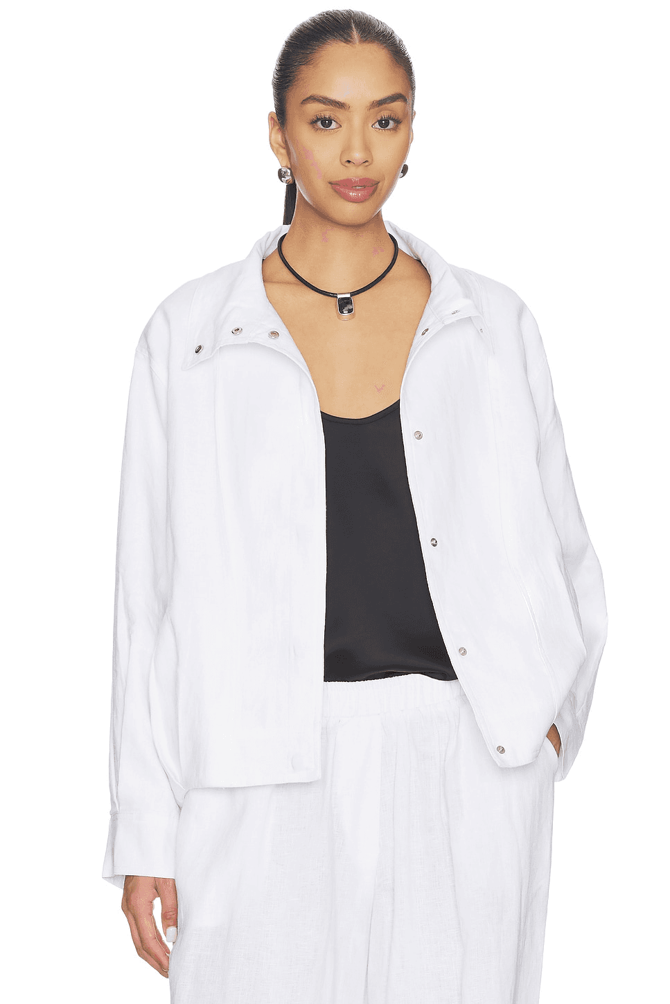 Linen Bomber Jacket - Image 1