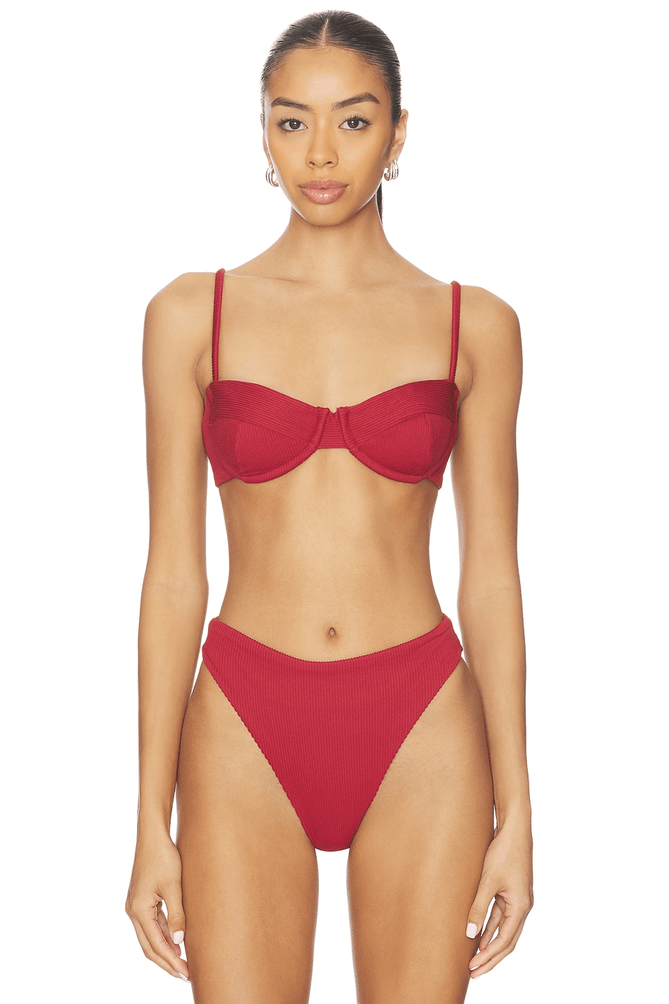 Ribbed Lycra Vintage Bikini Top - Image 1