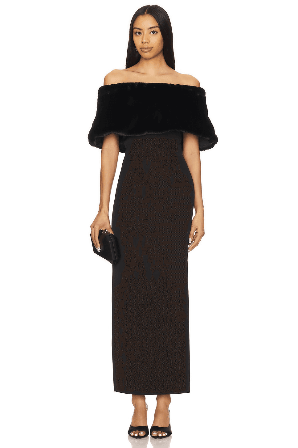 Cupid Dress With Faux Fur Shawl - Image 1