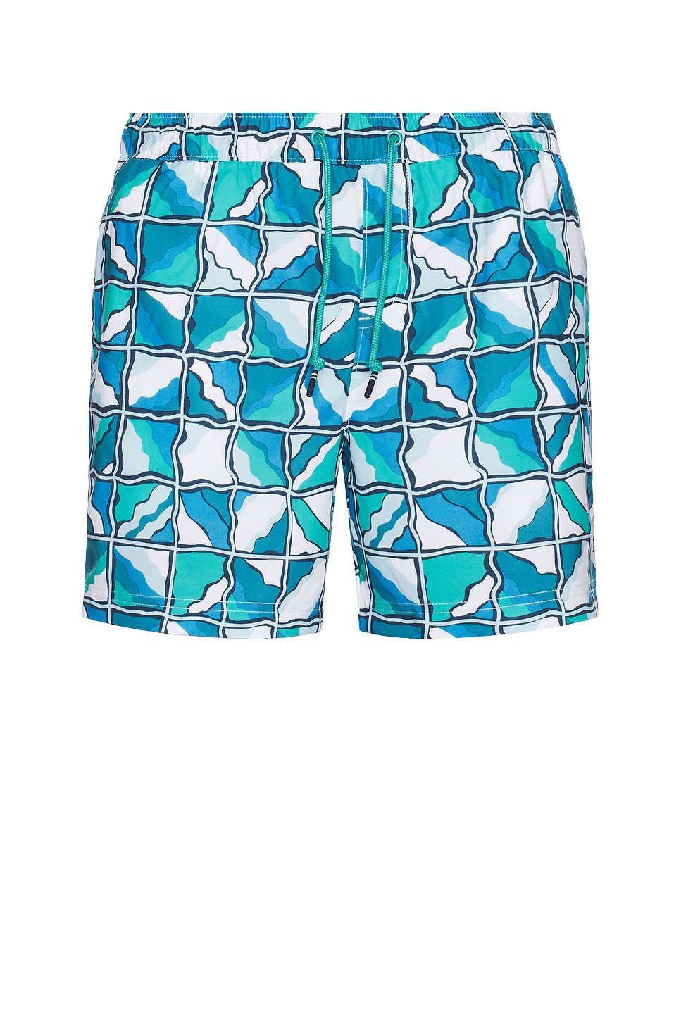 5" All Over Print Wavy Check Swim Trunk - Image 1