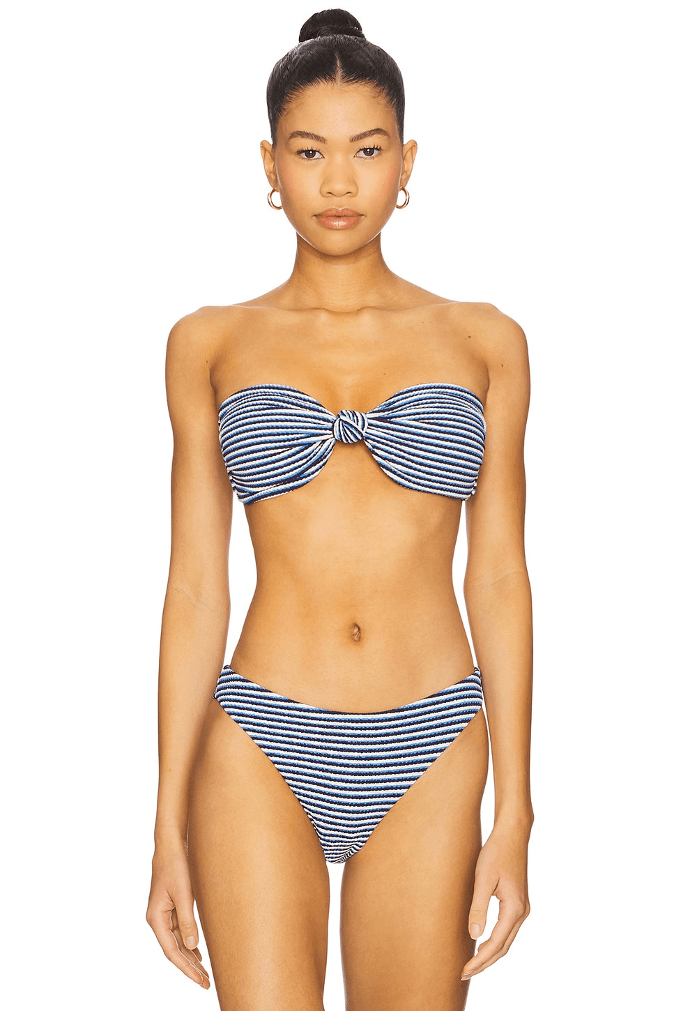 Stripe Knot Bandeau Bikini Top - Image 1