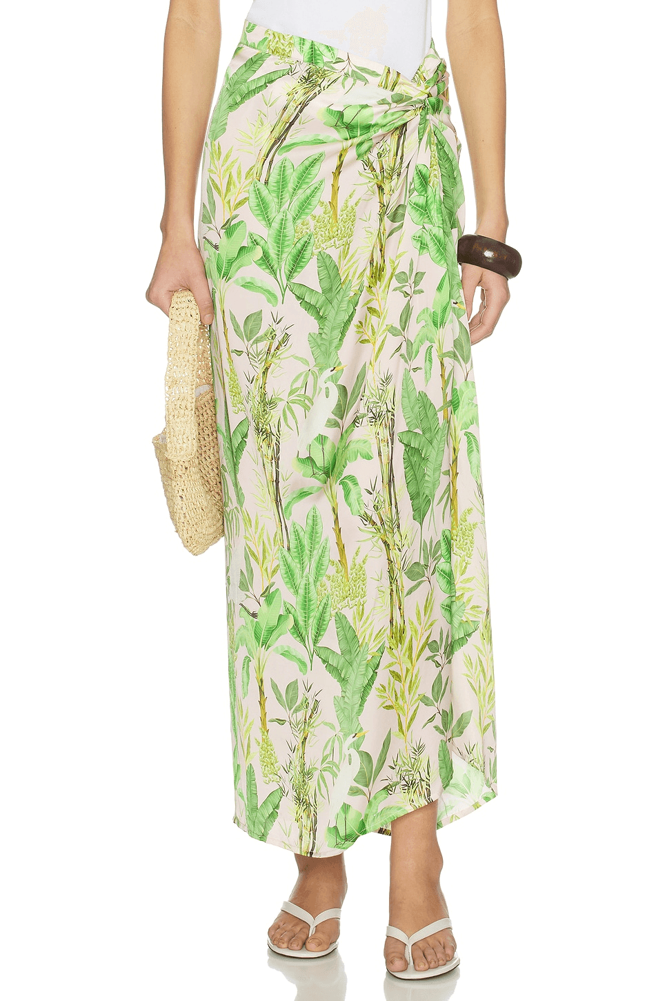 Hand Draped Tropical Maxi Skirt - Image 1