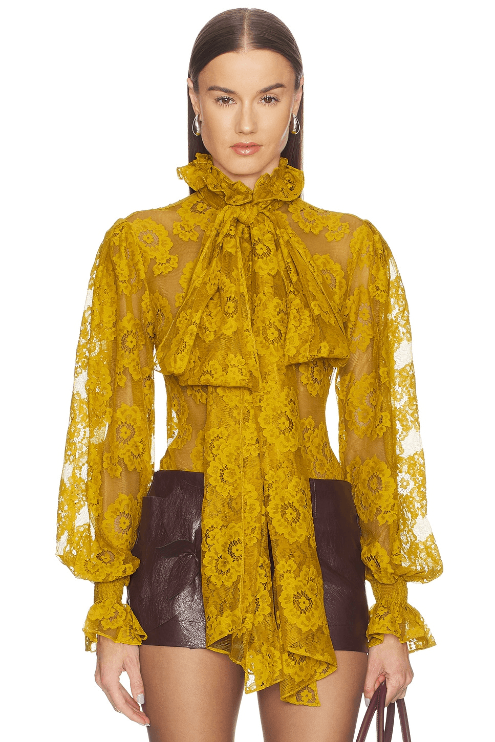 Gathered Lace Blouse - Image 1