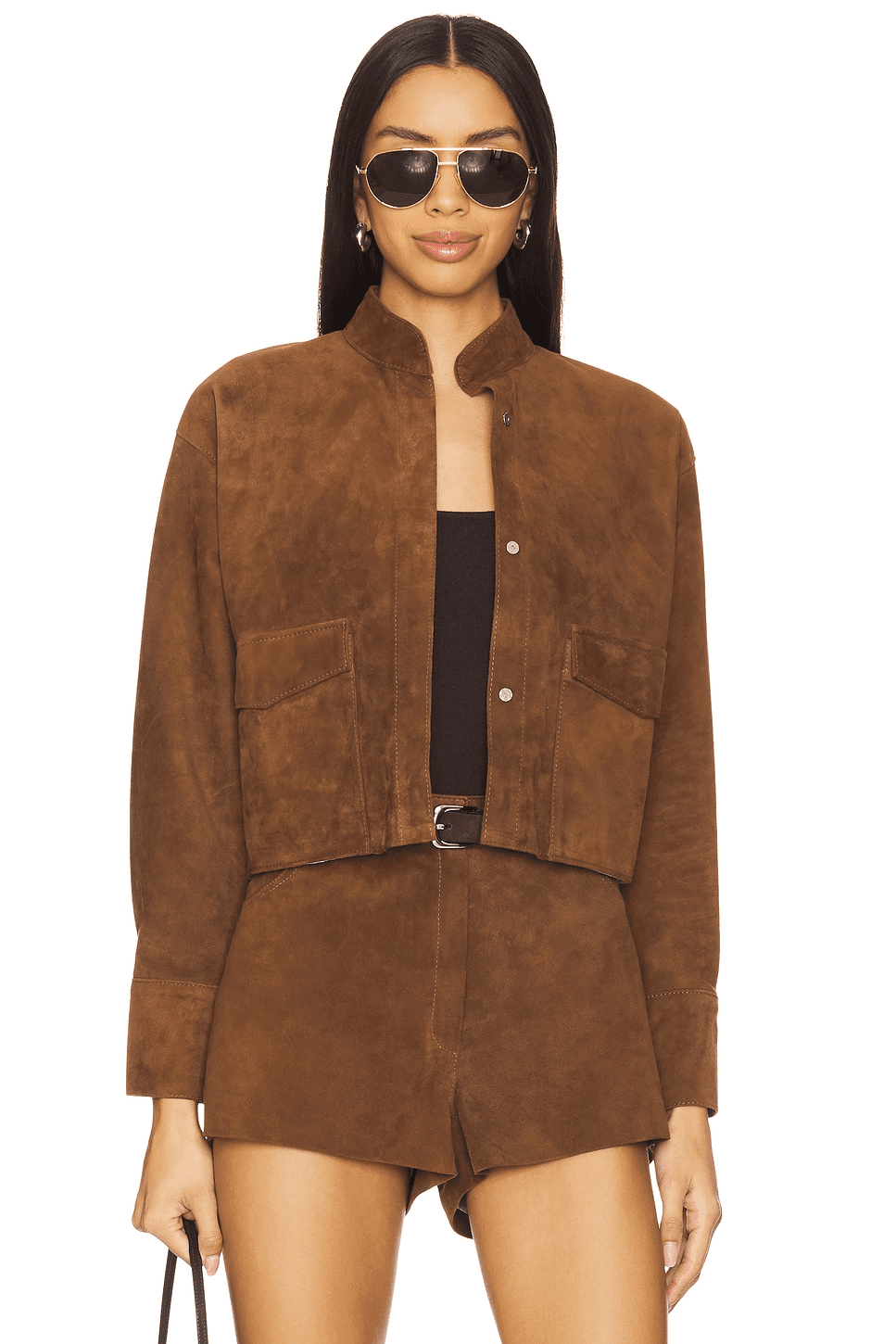 x REVOLVE Cropped Hair-on Cowhide Leather Jacket - Image 1