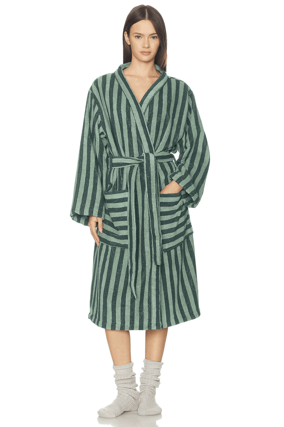 Pembroke Stripe Cotton Robe - Image 1