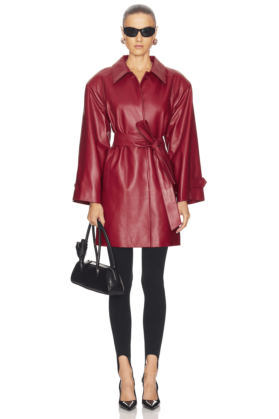 Leather Padded Midi Coat - Image 1
