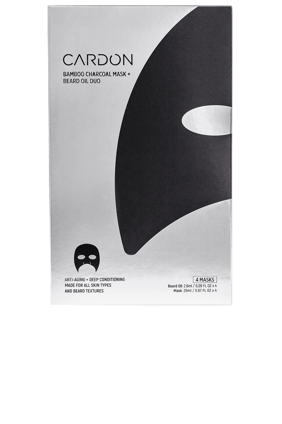 Bamboo Charcoal Mask & Beard Oil 4 Pack - Image 1