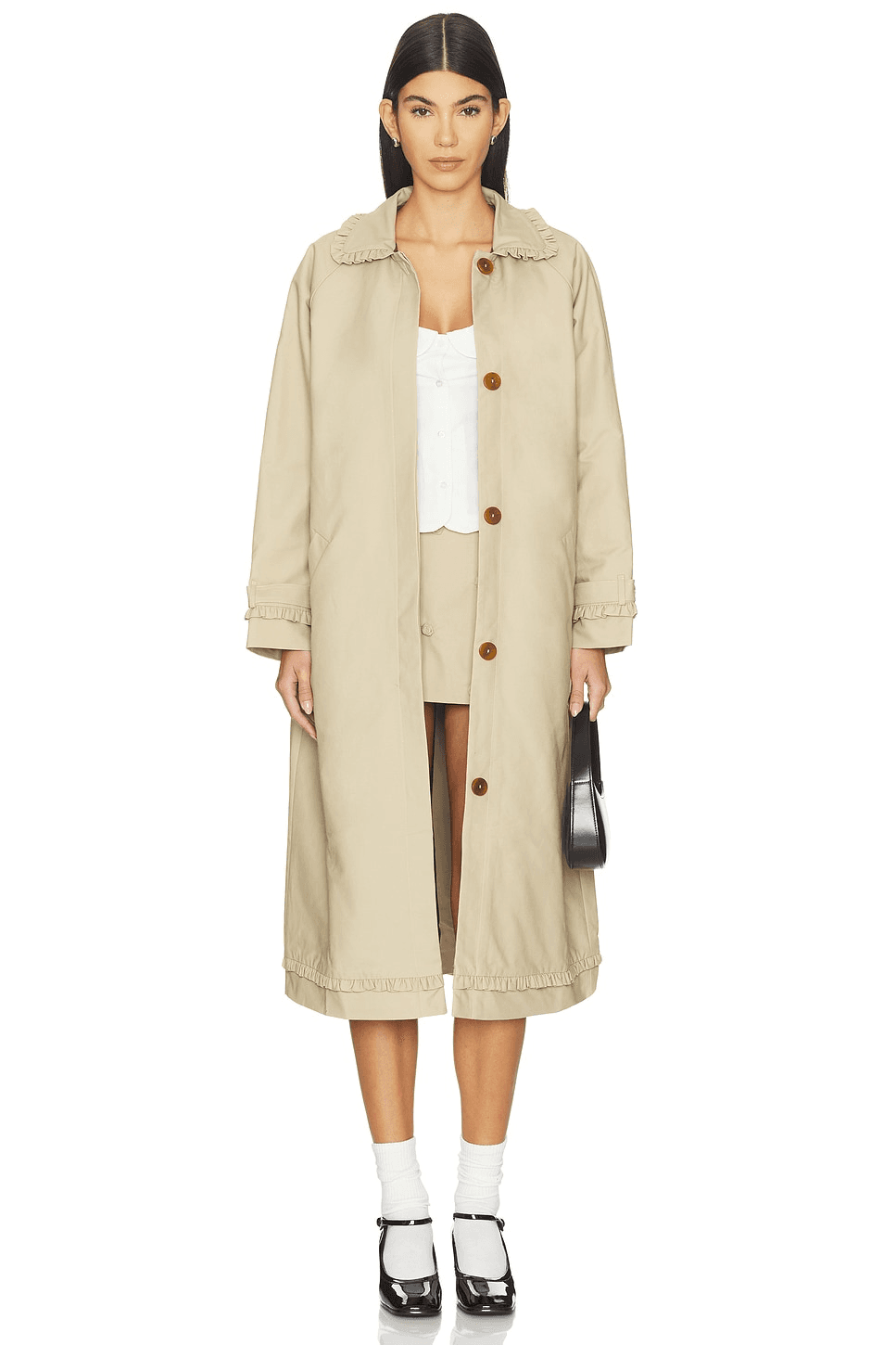 Tailored Gather Trench Coat - Image 1
