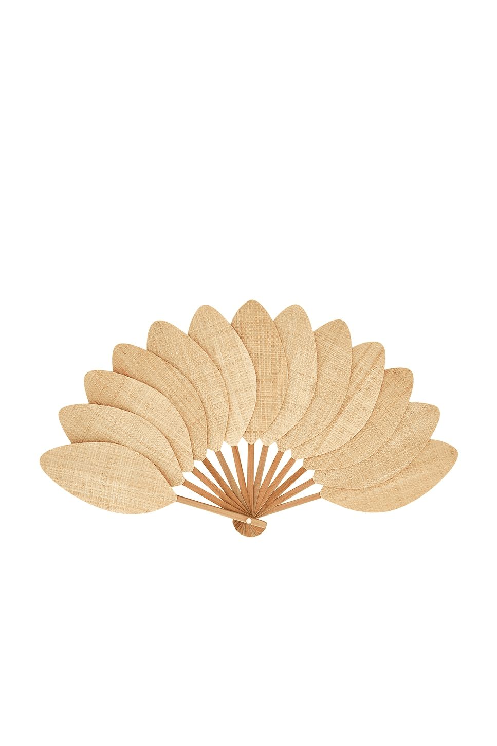 Large Palmette Raffia The Classic Format Fan - Image 1