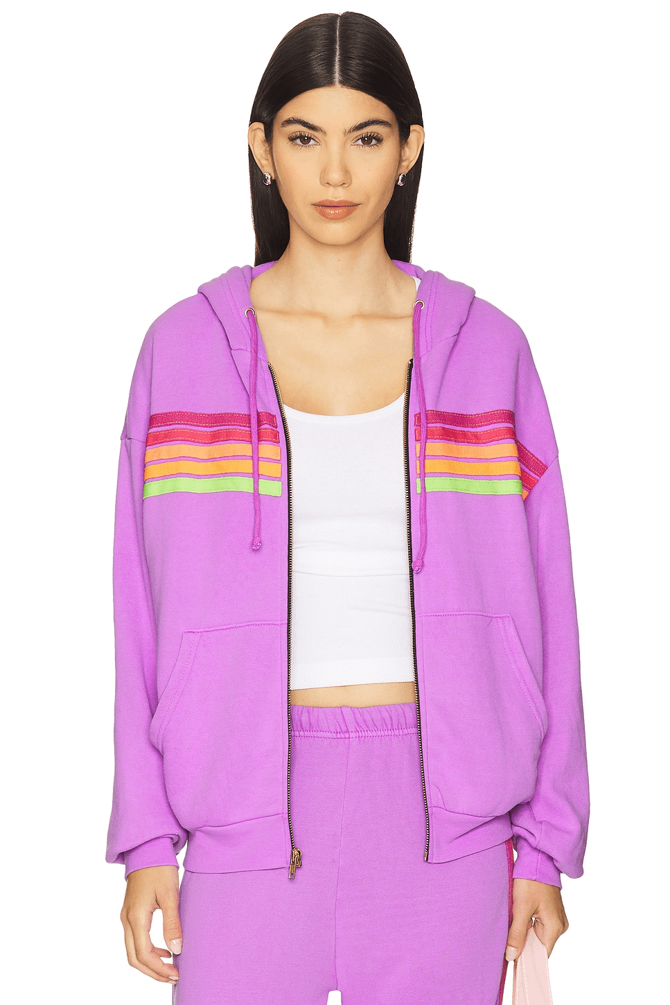 5 Stripe Relaxed Zip Hoodie - Image 1