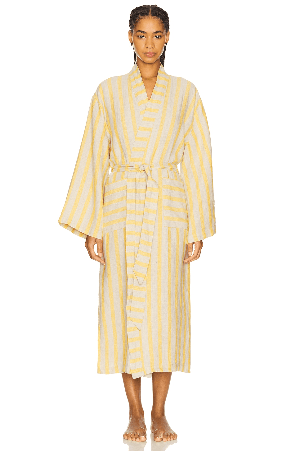 Linen Stripe Robe - Image 1