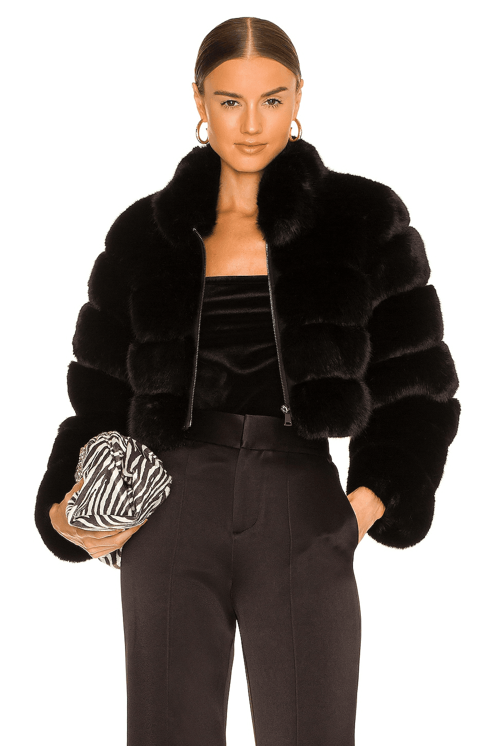 Faux Fox Fur Jacket - Image 1
