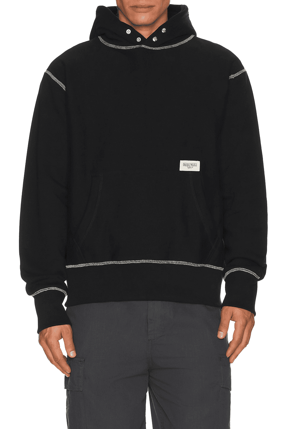 Contrast Stitch Hoodie - Image 1