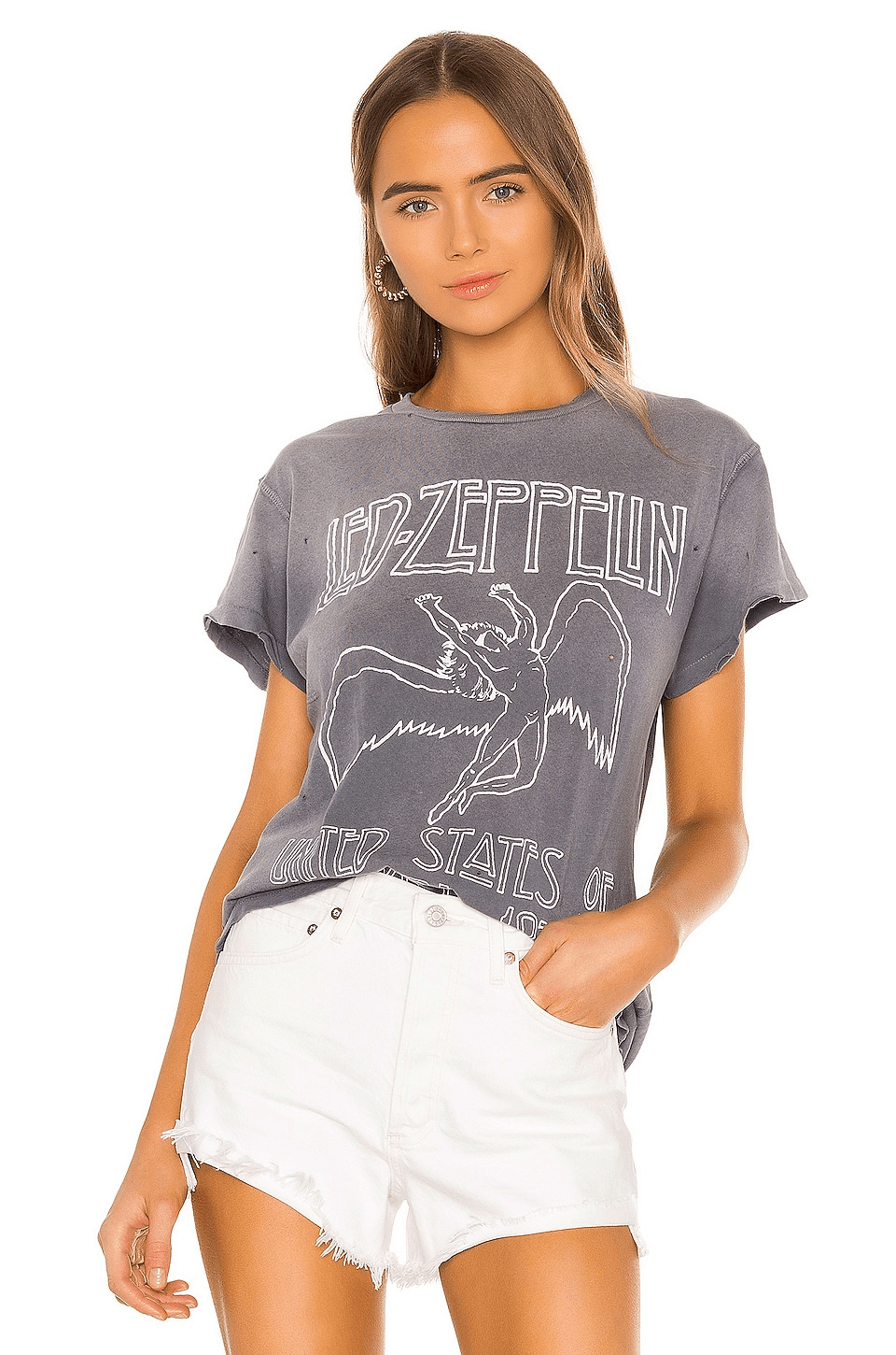 Led Zeppelin United '77 Crew Tee in Charcoal - Image 1