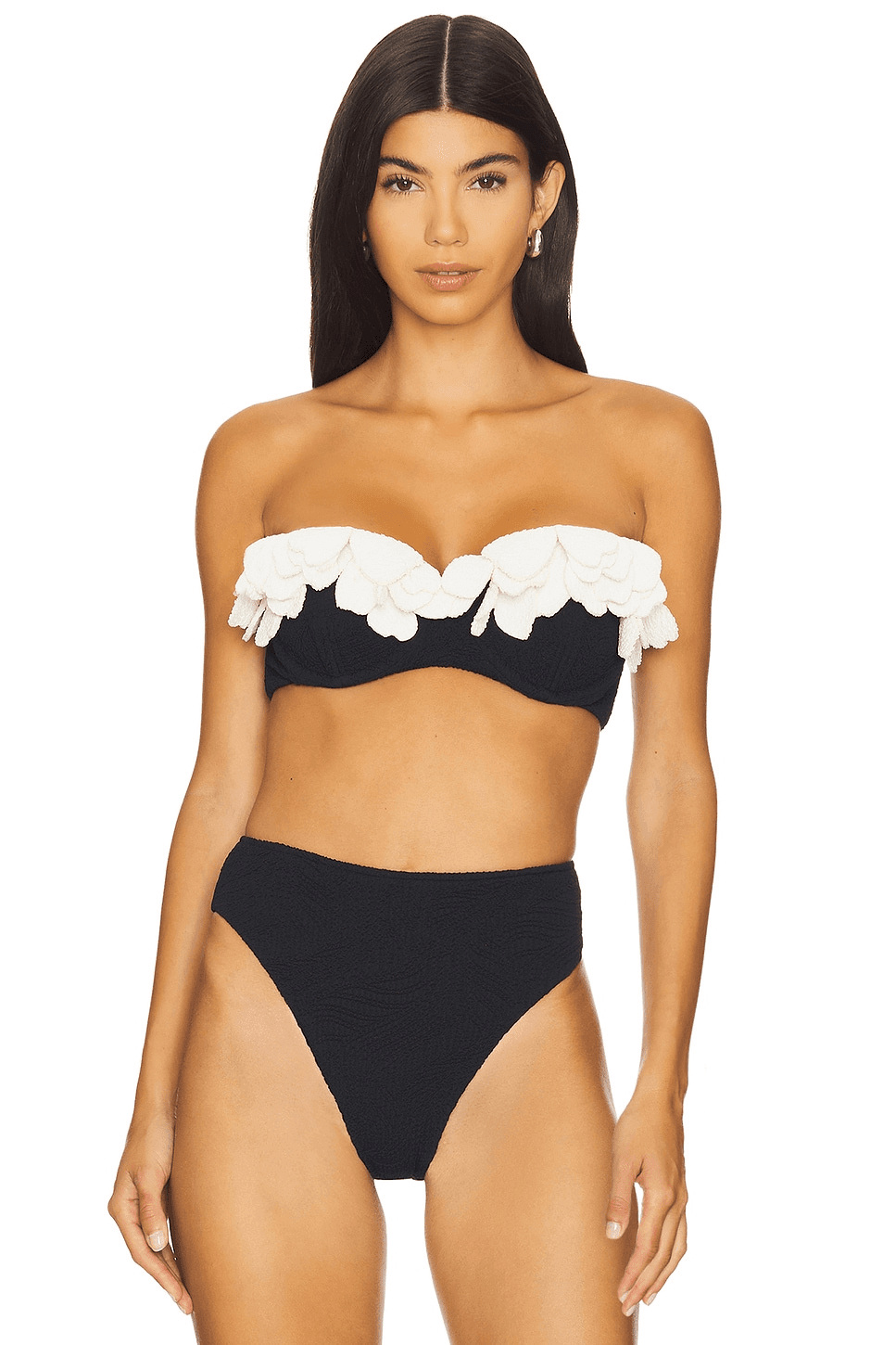 Breeze Jacquard Flower Applique Bikini Top - Image 1