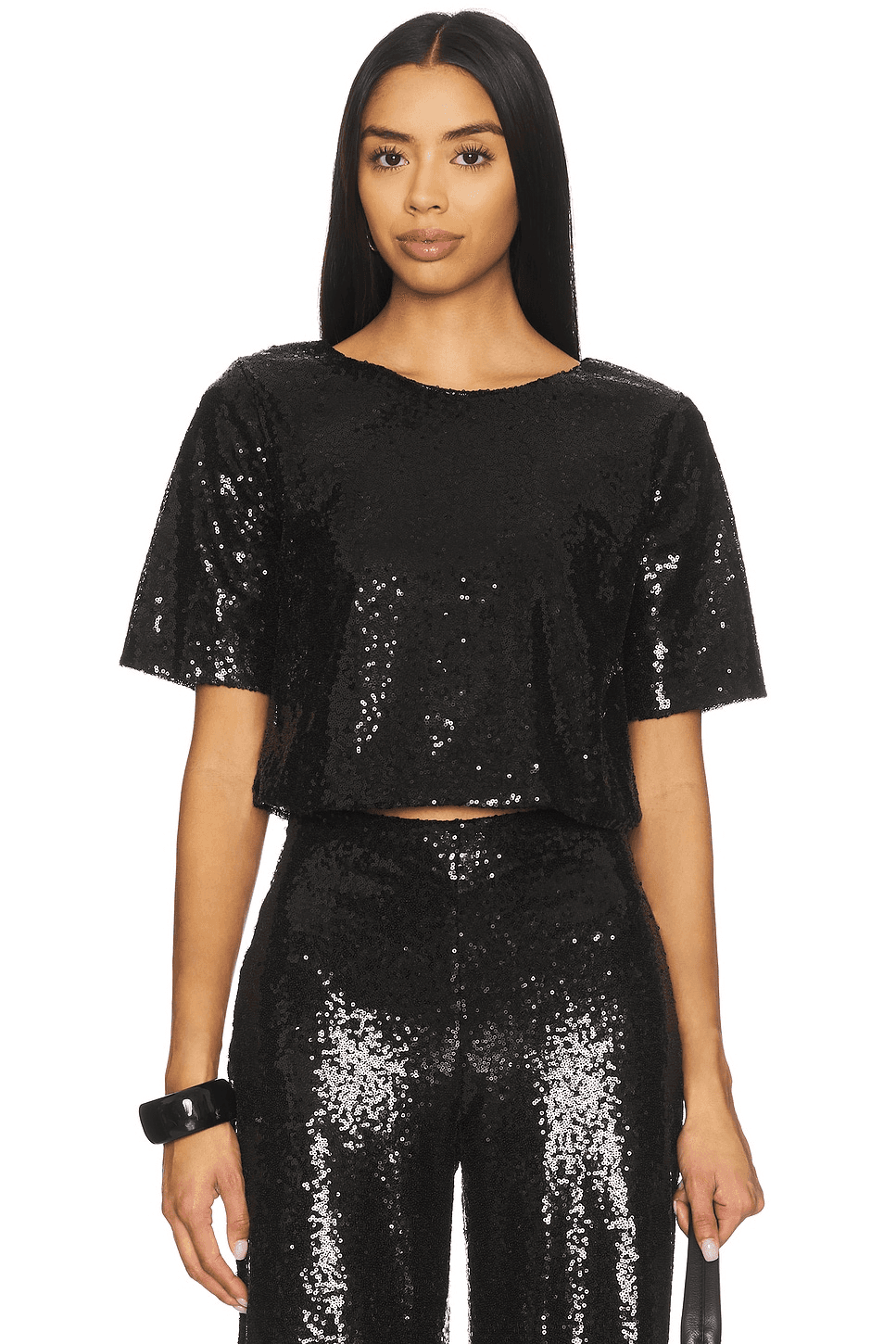 Sequin Short Sleeve Top - Image 1