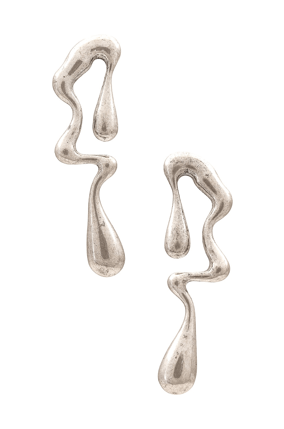 x Nat & Liv Burnished Silver Drop Earrings - Image 1